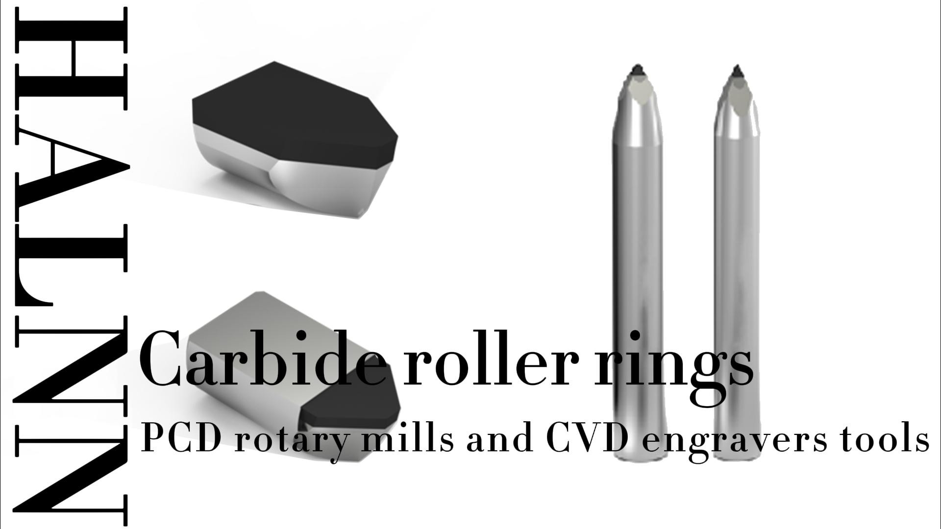 processing carbide roll ring PCD notchining inserts and CVD engraving tools